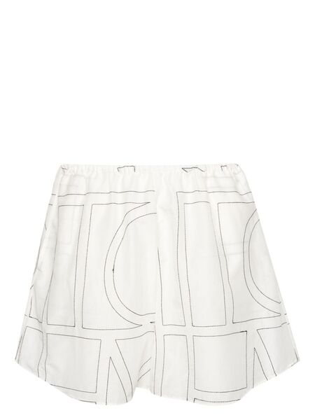  Toteme Monogram-embroidered Shorts - White 