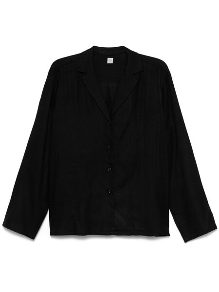  Toteme Monogram Flannel Shirt - Black 