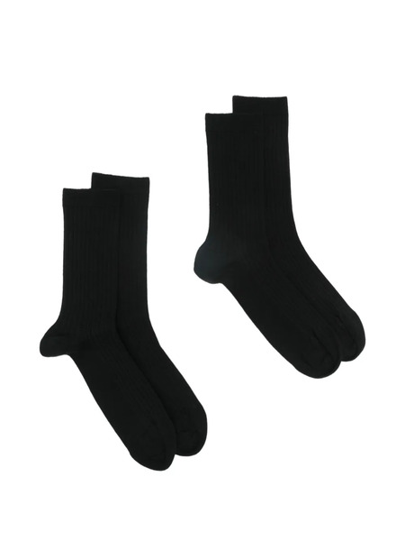  Toteme Ribbed Crew Socks (set Of Two) - Black 