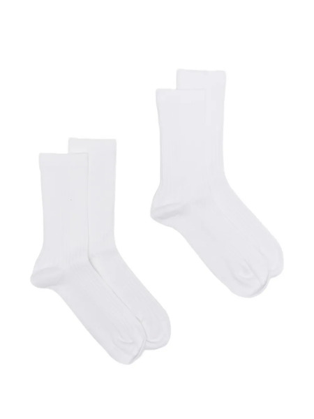  Toteme Ribbed Crew Socks (set Of Two) - White 