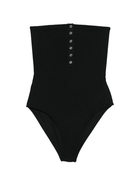  Toteme Ribbed Strapless Swimsuit - Black 