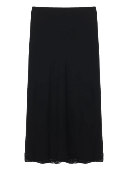  Toteme Satin Midi Slip Skirt - Black 