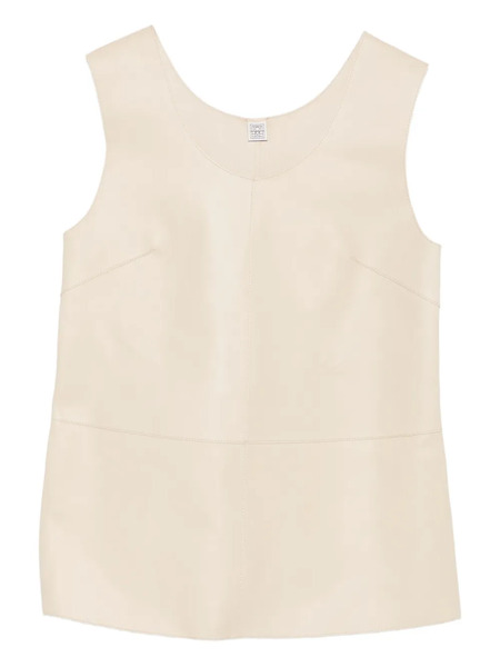 Toteme Scoop-neck Leather Top - Neutrals 