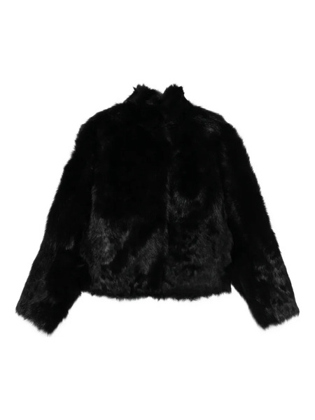  Toteme Silky Shearling Jacket - Black 