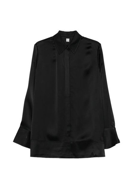  Toteme Soft Tuxedo Shirt - Black 