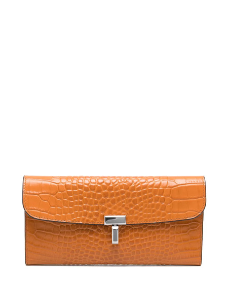  Toteme T-lock Crocodile-embossed Wallet - Orange 