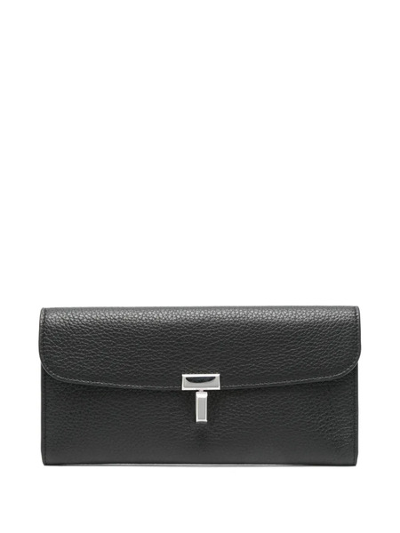  Toteme T-lock Grained-leather Wallet - Black 