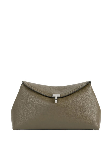  Toteme T-lock Hammered Leather Clutch Bag - Green 