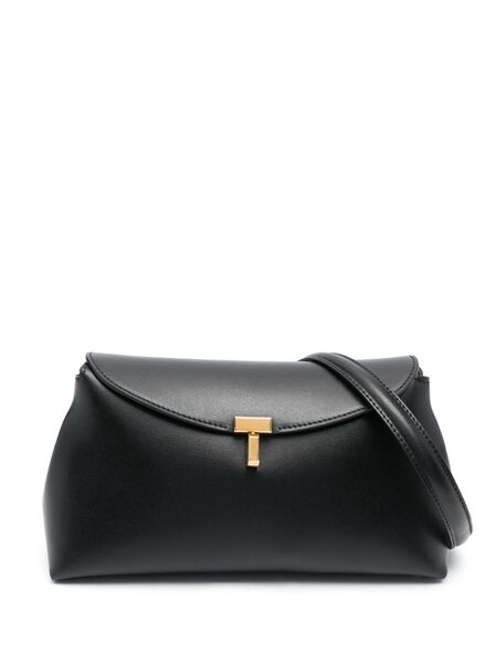  Toteme T-lock Leather Clutch Bag - Black 