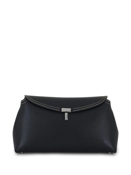  Toteme T-lock Leather Clutch Bag - Black 