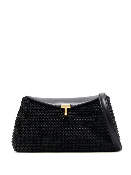  Toteme T-lock Woven Leather Clutch Bag - Black 