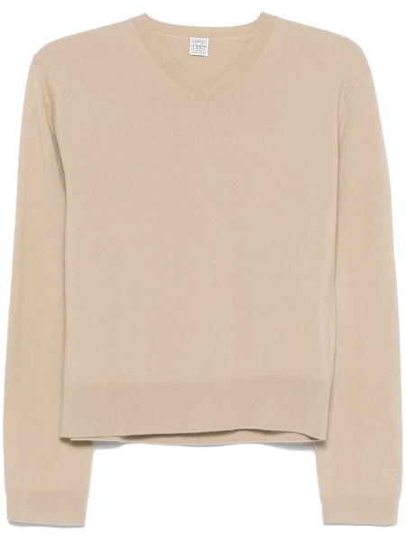  Toteme V-neck Knit Sweater - Neutrals 