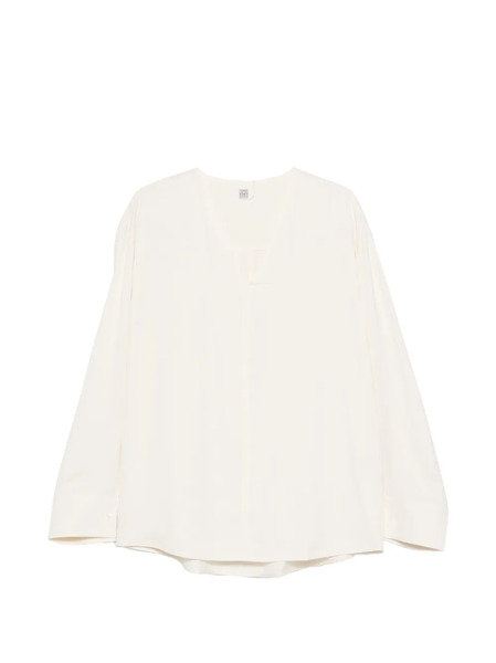  Toteme V-neck Long-sleeved Top - White 