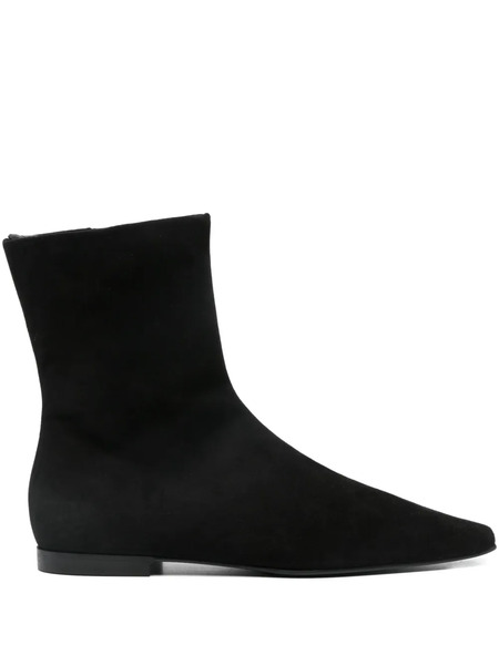  Toteme Zipped Suede Pointed-toe Boots - Black 
