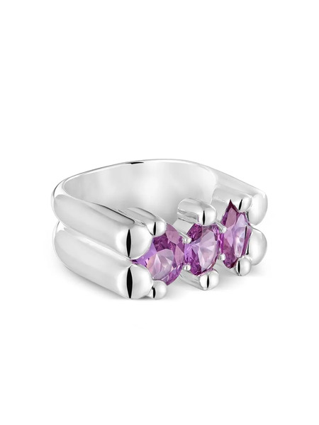  Tous Bear Lgg Lab-grown Sapphire Double-band Ring - Grey 
