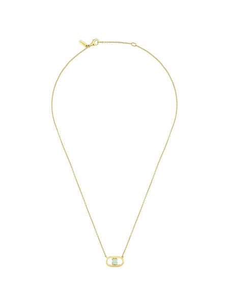  Tous Bear Oval Pendant Necklace - Gold 