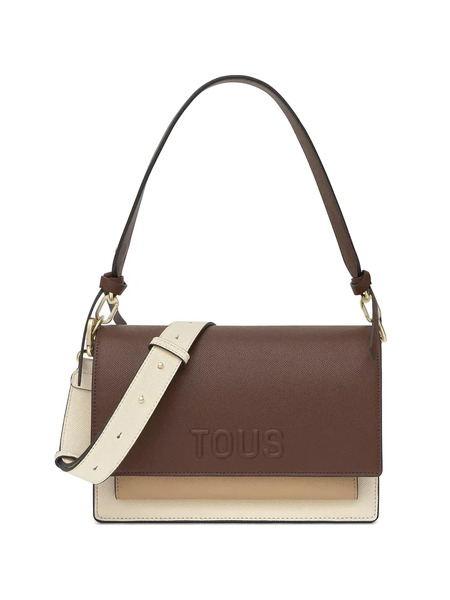  Tous Embossed Satchel Cross Body Bag - Brown 