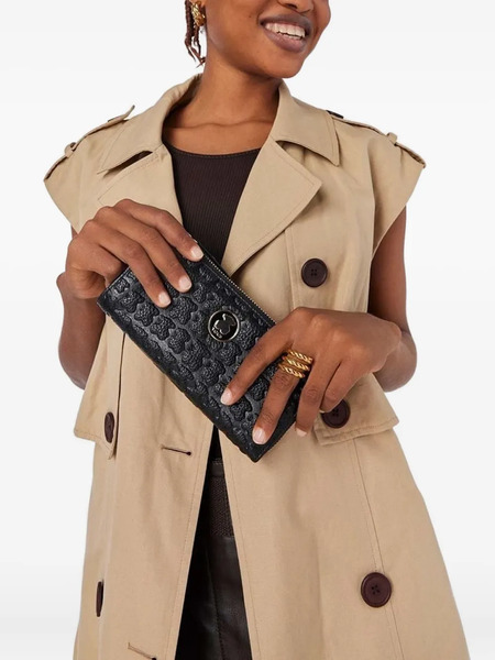  Tous Embossed Zip-around Wallet - Black 