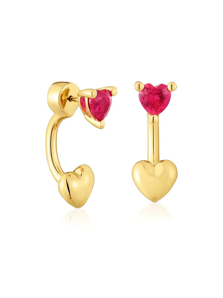  Tous Heart Ruby Earrings - Gold 