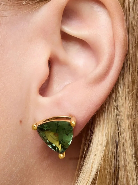  Tous Lgg Gold-tone Triangular Stone Earrings - Gold Silver 