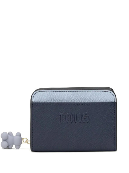  Tous Medium Doble Audree Bear-charm Embossed Wallet - Blue 