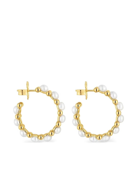  Tous Pearl-embellished Hoop Earrings - Gold 