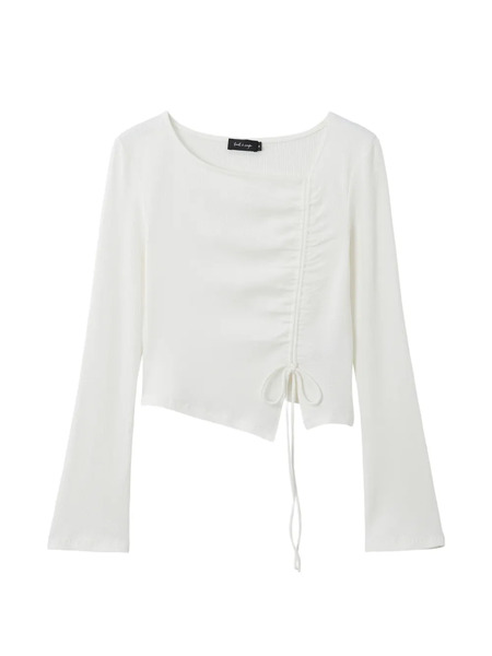  Tout A Coup Drawstring Long-sleeve Top - White 