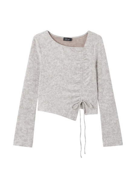  Tout A Coup Drawstring Square-neck Top - Neutrals 