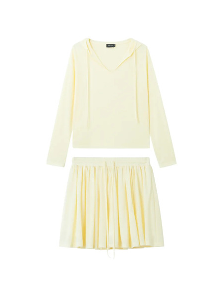  Tout A Coup Fine-ribbed Skirt (set Of Two) - Yellow 
