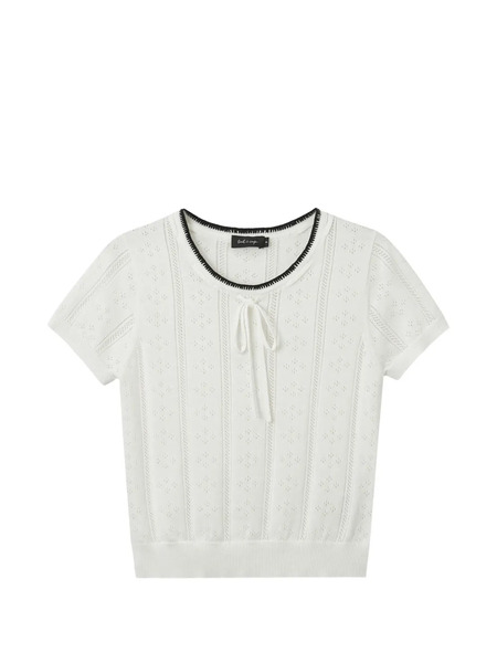  Tout A Coup Patterned Tie Neck Sweater - Neutrals 