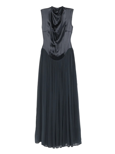  Tove Gathered Silk Maxi Dress - Black 