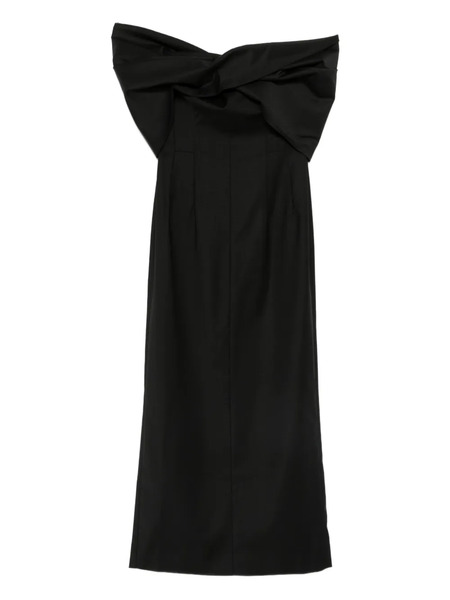  Tove Perrine Bow-detail Midi Dress - Black 