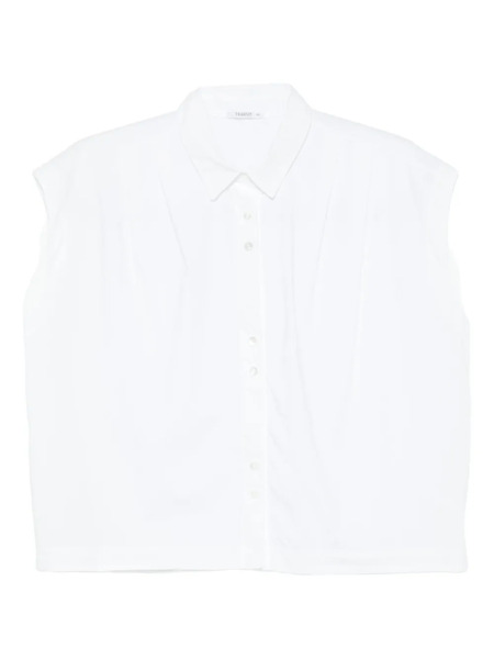  Transit Buttoned Sleeveless Shirt - White 