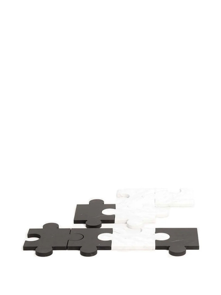  Tre Product Puzzle-piece Coasters (set Of Four) - Black 