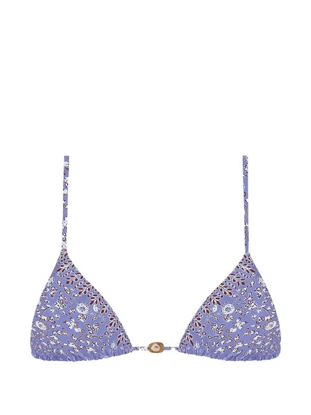  Tropic Of C Floral-pattern Bikini Top - Purple 