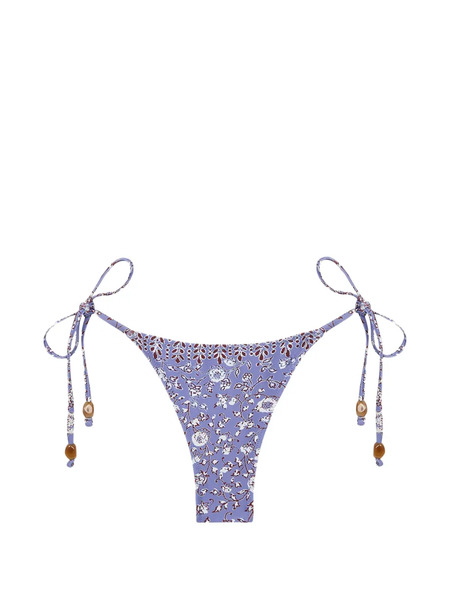  Tropic Of C Praia Floral-print Bikini Bottoms - Purple 