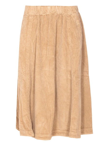  True Avenue Elastic-waist Corduroy A-line Skirt - Neutrals 