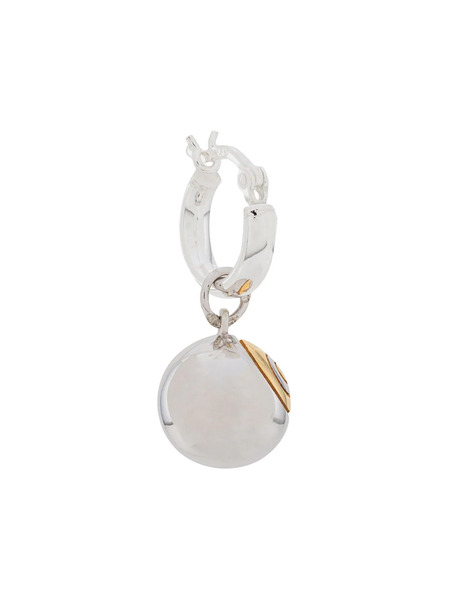  True Rocks Eight Ball Hoop Earring - Silver 