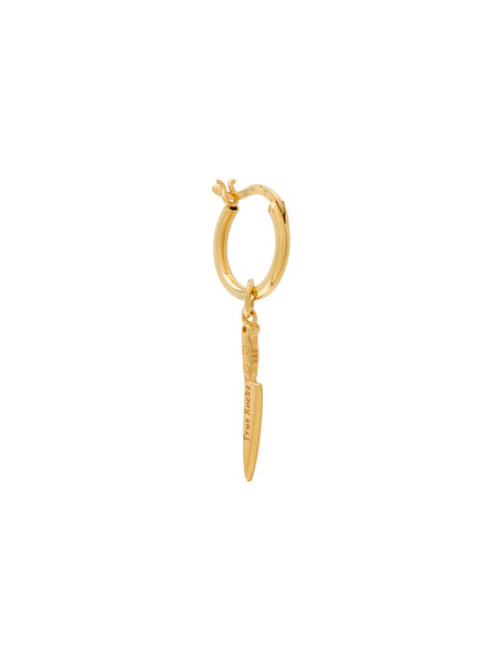  True Rocks Knife Detail Hoop Earrings - Gold 