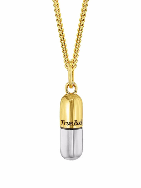  True Rocks Mini Pill Pendant Necklace - Gold 