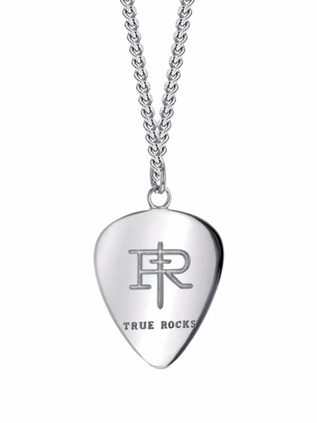  True Rocks Mini Plectrum Necklace - Silver 