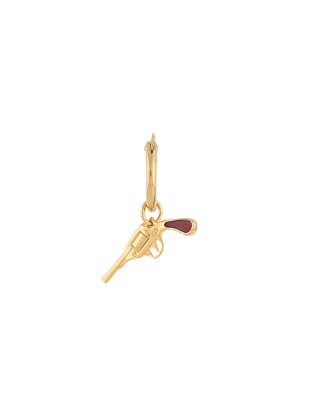  True Rocks Pistol Charm Single Hoop Earring - Gold 