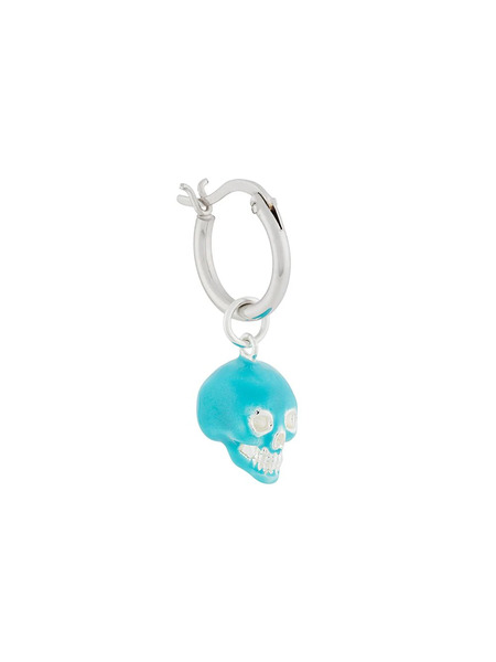  True Rocks Small Skull Hoop Earring - Silver 