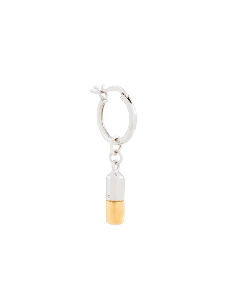  True Rocks Two-tone Pill Hoop Earring - Silver 