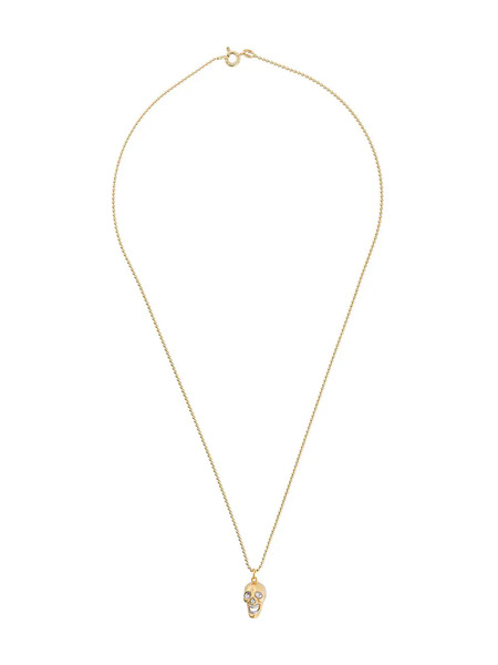  True Rocks Two Tone Skull Pendant Necklace - Metallic 