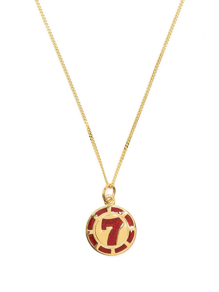  True Rocks Vegas 7 Poker Chip Pendant Necklace - Gold 
