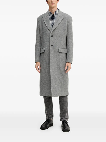  Trussardi Herringbone Pattern Coat - Grey 