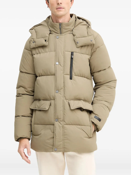  Trussardi Hooded Puffer Coat - Neutrals 