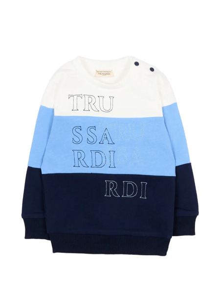  Trussardi Junior Appliqué Striped Sweater - Blue 