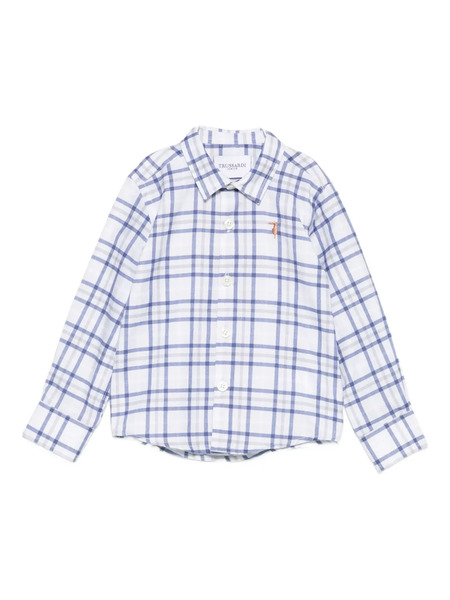  Trussardi Junior Checked Long-sleeve Shirt - White 